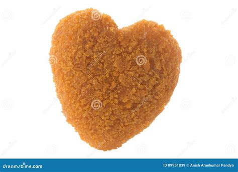 Kids Breaded Chicken Nuggets Heart Shaped Isolated Stock Image Image