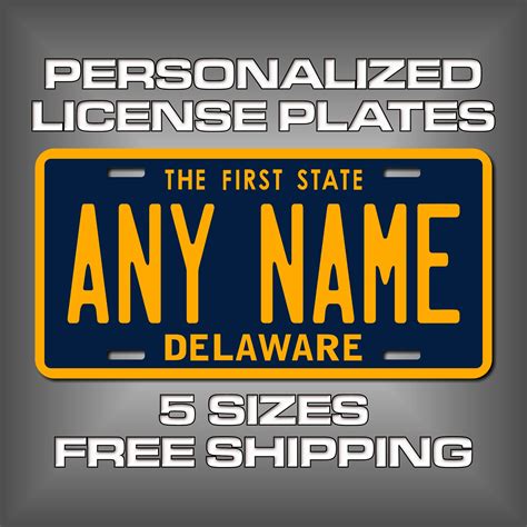 Personalized Delaware Novelty License Plates 5 Sizes For Toy Etsy