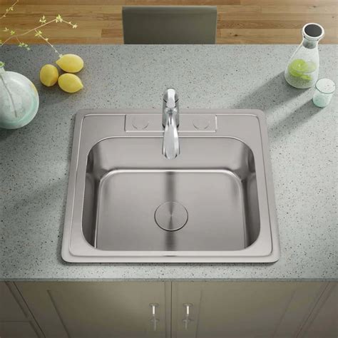 TOP-2522-8-S Top Mount Single Bowl Kitchen Sink – Allora USA