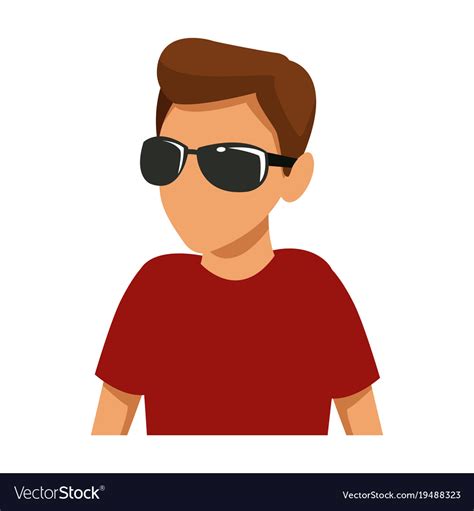 Man With Sunglasses Cartoon Royalty Free Vector Image