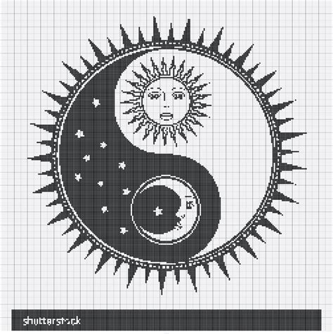 Stock Vector Vector Yin Yang Symbol With Sun Moon Faces Stars Abstract