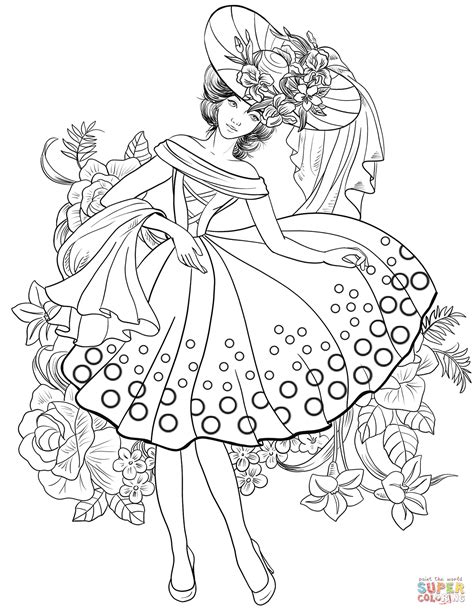 Coloriage Femme Américaine Dans Les Années 40 Coloriages à Imprimer