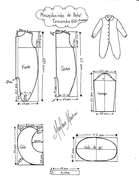 macacãozinho de bebê GG DIY molde corte e costura Marlene Mukai
