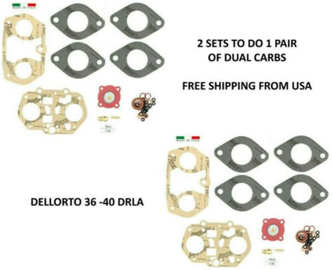 X2 PAIR DELLORTO 36 40 DRLA CARBURETOR REBUILD KIT VW DUNE BUGGY