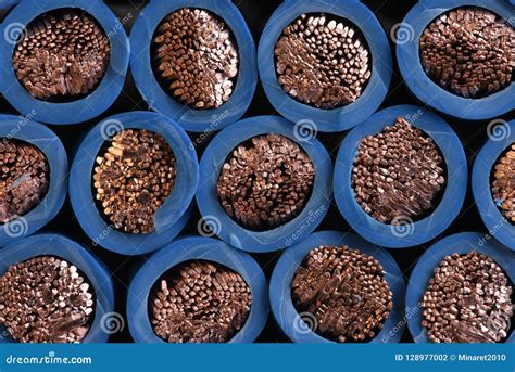 Copper Cable Copper Filaments To Carry Electricity Stock Photo