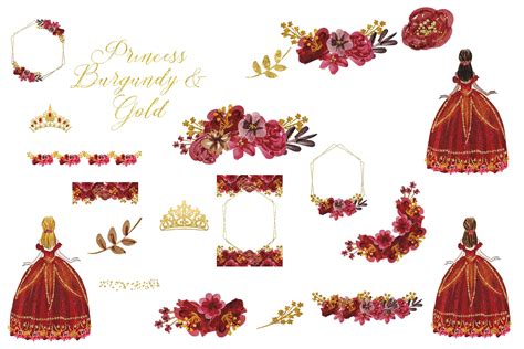 Red Marsala Quinceanera Girl Clipart Fall Planner Stickers Clip Art Book Cover Invitation