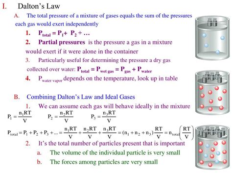 Ppt Daltons Law The Total Pressure Of A Mixture Of Gases Equals The