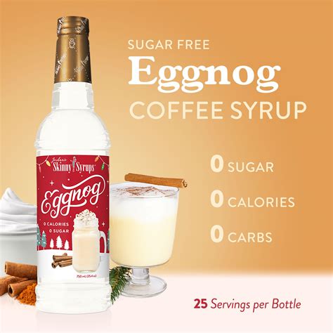 Jordans Skinny Syrups Sugar Free Coffee Syrup Eggnog Flavor Drink Mix Zero