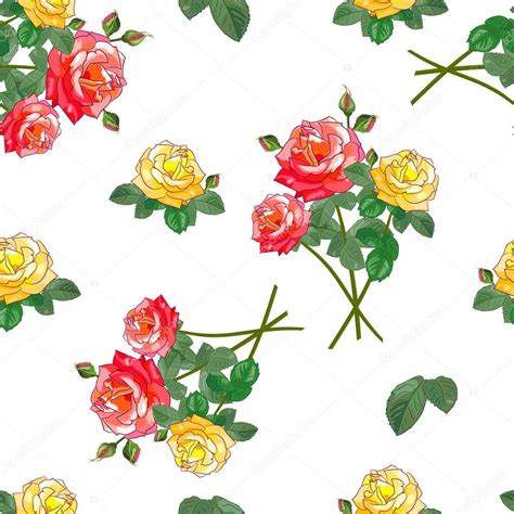 Bouquets Of Roses Seamless Pattern — Stock Vector © Lyubovya 105762974