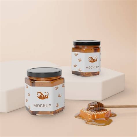 19+ Attractive Free Honey Jar mockup PSD Templates Packaging