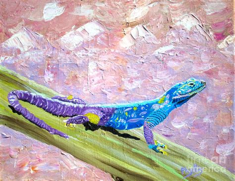 Pretty African Lizard Painting by Phyllis Kaltenbach