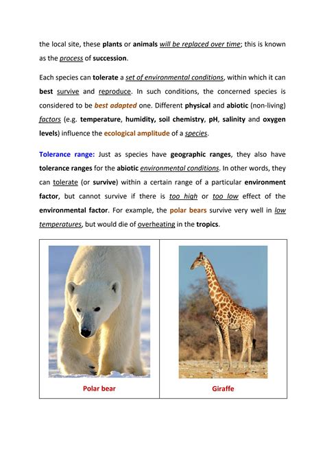 Solution Ecological Adaptations Notes Studypool