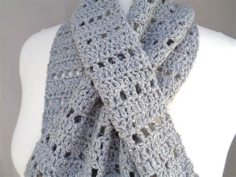 Keyhole Scarf With Eyelets Crochet Pattern Pull Through Neck Etsy