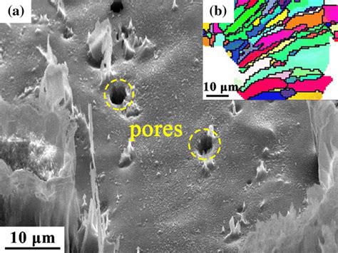 A A High Magnification Sem Micrograph And B The Corresponding Ebsd