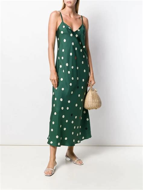 Chinti And Parker Polka Dot Dress DQ06 Green Farfetch