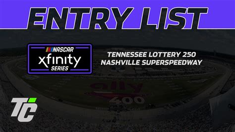 Entry List Nascar Xfinity Series Tennessee Lottery At Nashville