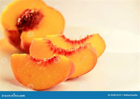 Peach Slices Stock Photo Image Of Slices Orange Coral 43461610
