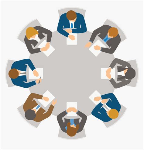 Conference Clipart Round Table Meeting - Round Table Discussion Clip Art, HD Png Download ...