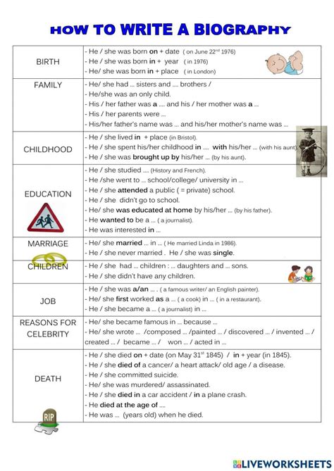 Personal Biography Writing A Biography Writing Complete Sentences