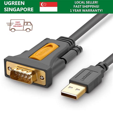 Ugreen Usb20 To Db9 Rs 232 Adapter Cable Prolfic Chipset Pl2303 Shopee Singapore