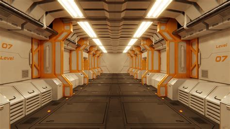 Sci Fi Spaceship Corridor Modular Environment Finished Projects