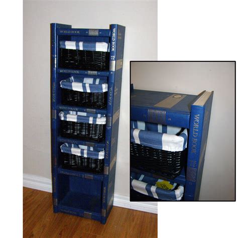 Bookcase Made Out Of Old Encyclopedias Recycled Books Recycled Crafts Book Crafts