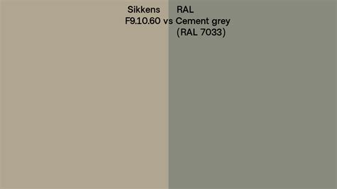 Sikkens F9 10 60 Vs Ral Cement Grey Ral 7033 Side By Side Comparison