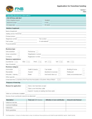 Fnb Account Opening Form Fill Online Printable Fillable