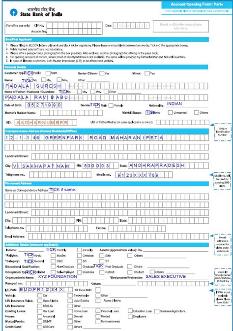 Sbi Account Opening Form Fill Online Printable Fillable 45 OFF