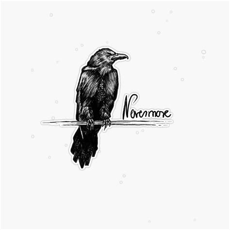 Amazon Nevermore Raven With Quote Edgar Allan Poe Illustration