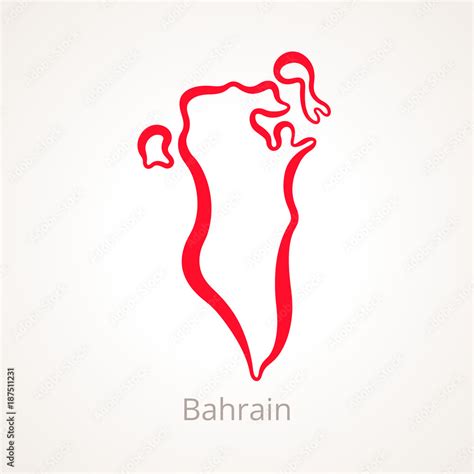 Bahrain Outline Map Vector De Stock Adobe Stock