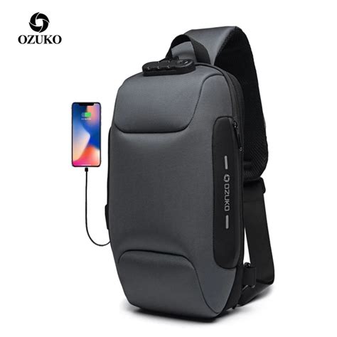 Ozuko New Multifunction Crossbody Bag For Men Anti Theft Shoulder