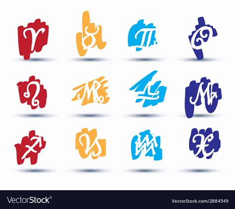 Set Of Zodiac Signs Royalty Free Vector Image Vectorstock