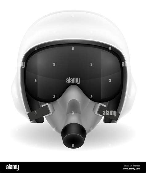 Modern Pilot Helmet For A Fighter Or Combat Helicopter Vector