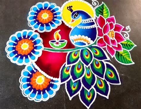 23 Peacock Rangoli For Diwali Designs In This Year 2022