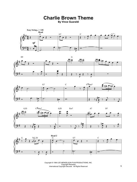 Charlie Brown Theme By Vince Guaraldi Sheet Music For Piano