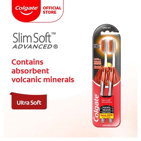 Colgate Slimsoft Advanced Volcanic Minerals Toothbrush Valuepack S