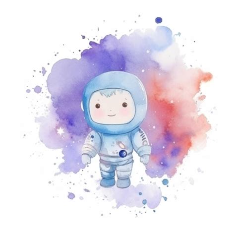 Ilustración acuarela de un astronauta Foto Premium