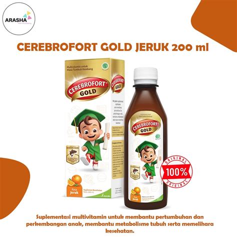 Jual ARASHA CEREBROFORT GOLD RASA JERUK 200 ML Suplemen Multivitamin