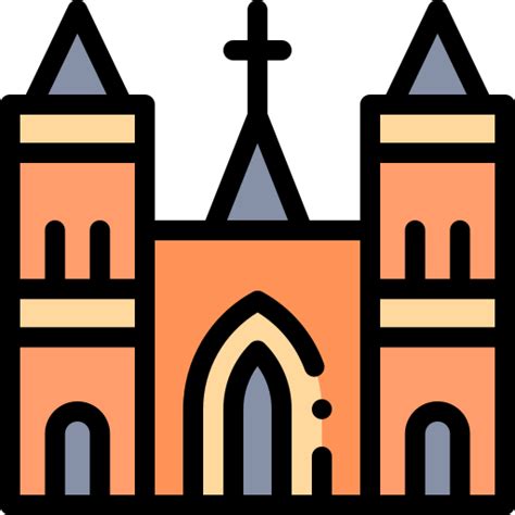 Icono De Catedral Detailed Rounded Lineal Color