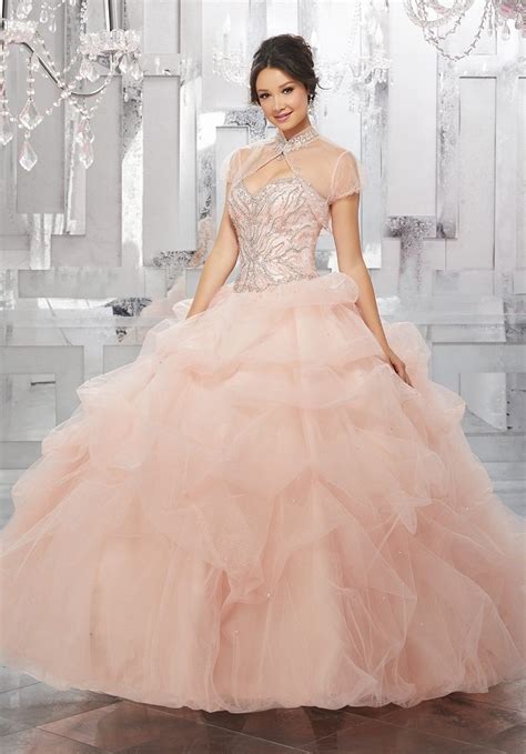 Rhinestone And Crystal Beading On A Ruched Tulle Ball Gown Patterson