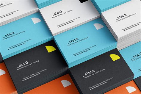 Free Stacked Business Cards Mockup