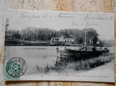 CPA ANCIENNE CARTE postale lagny bords de la marne gué de Lagny saint