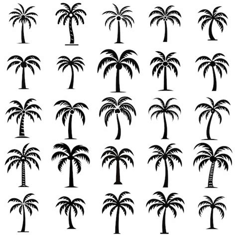 Premium Vector Tropical Palm Tree Icon Set For Various Applications