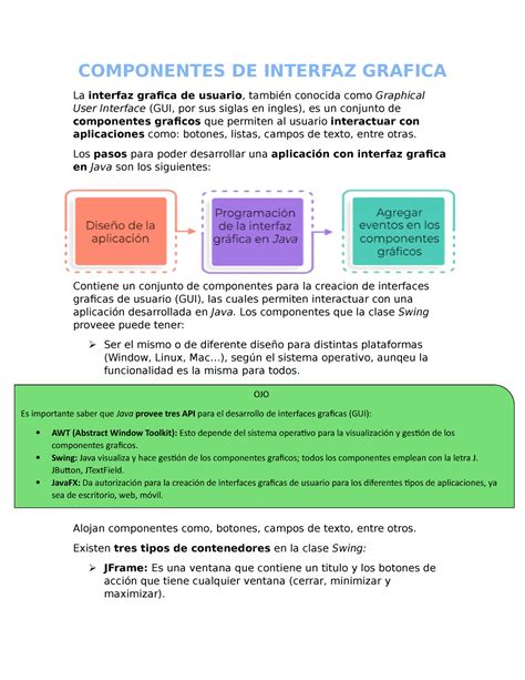 Leccion 4 COMPONENTES DE INTERFAZ GRAFICA La Interfaz Grafica De