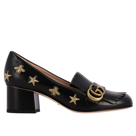 Gucci Marmont D Collet In Leather With Embroidery Black Gucci