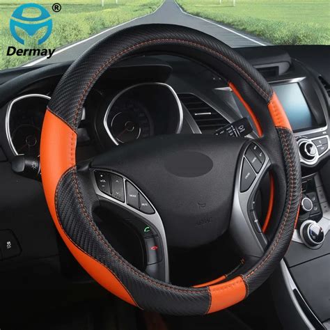 Aliexpress Buy DERMAY 7Colors Leather Steering Wheel Cover Sport