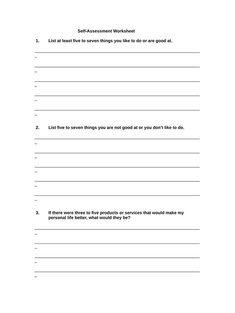 Self Assessment Worksheets Fill Out And Sign Online Dochub