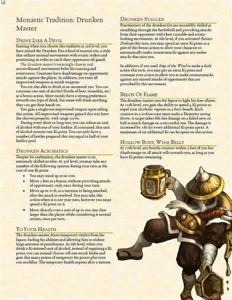 5e Monk Guide Drunken Master Yoiki Guide