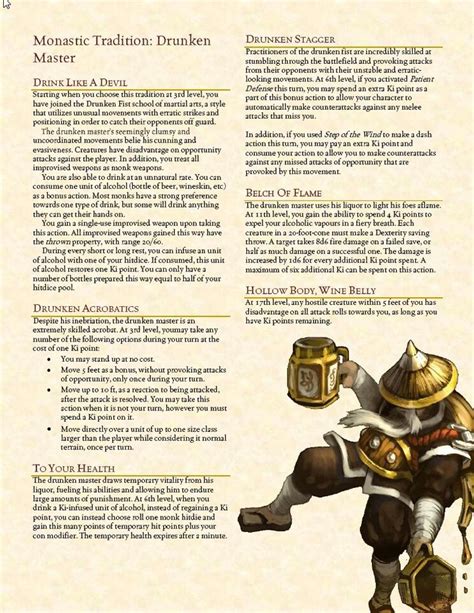 5e Monk Guide Drunken Master Yoiki Guide